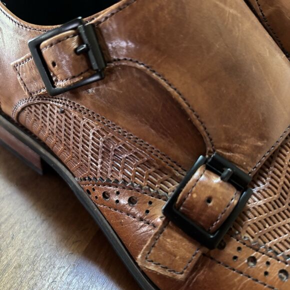 Stacy Adams Mabry Double Monk Strap Oxfords Mens Sz 9.5 M Brown Leather Shoes - Picture 7 of 16